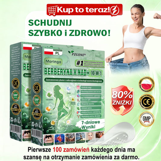 🇵🇱 Oficjalny sklep | 💯𝐏𝐙𝐆𝐎𝐍𝐄® Moringa·Berberyna×NAD+ 10-w-1 Plaster (Natychmiastowy efekt, widoczne rezultaty po 7 dniach) ✅ Stosowane w celu utraty wagi, poprawy zwiotczałej skóry, leczenia cukrzycy, bezdechu sennego i problemów ze stawami.
