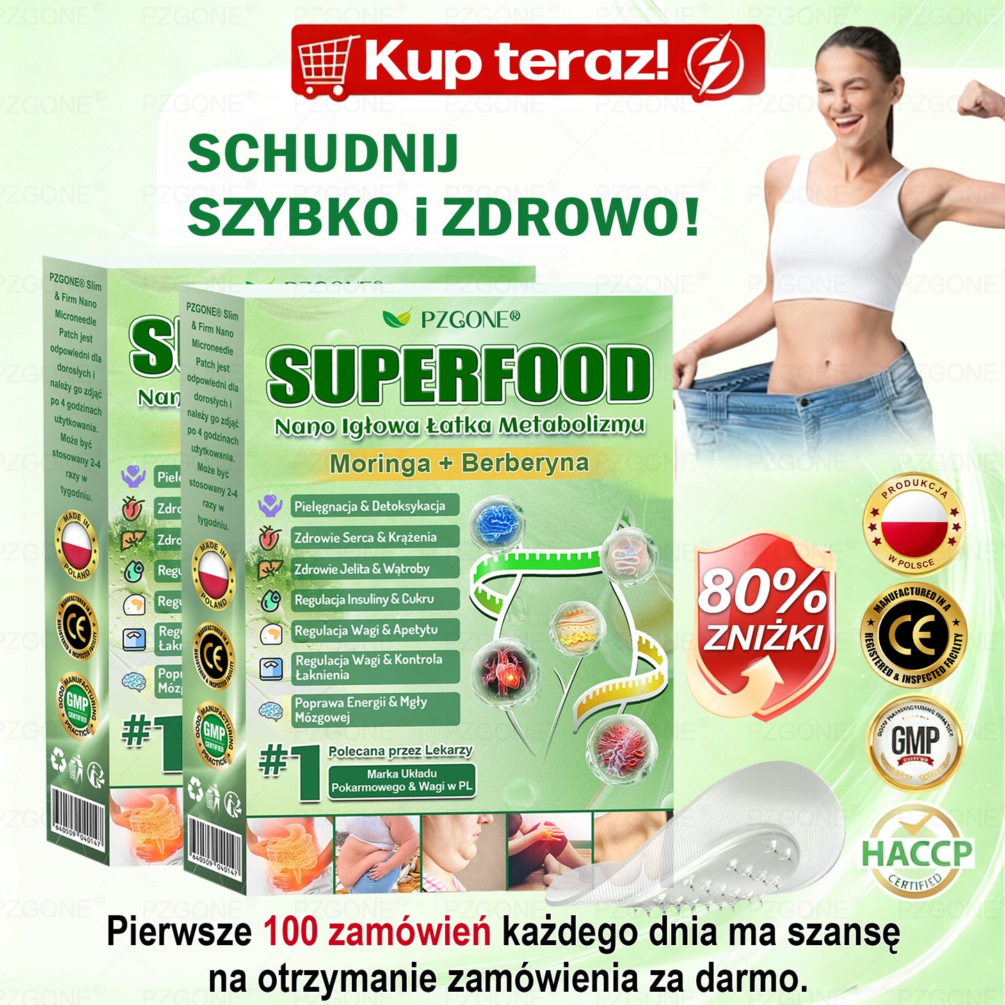🔥𝐏𝐙𝐆𝐎𝐍𝐄® Superfood 𝑵𝒂𝒏𝒐 Mikronakłuwana Plaster🎁 Zostało tylko 10 pudełek! 🎁 Dajemy dodatkowe 40% zniżki! Dbaj o swoje zdrowie! Jeśli teraz przegapisz, w tym roku już nie będzie okazji!