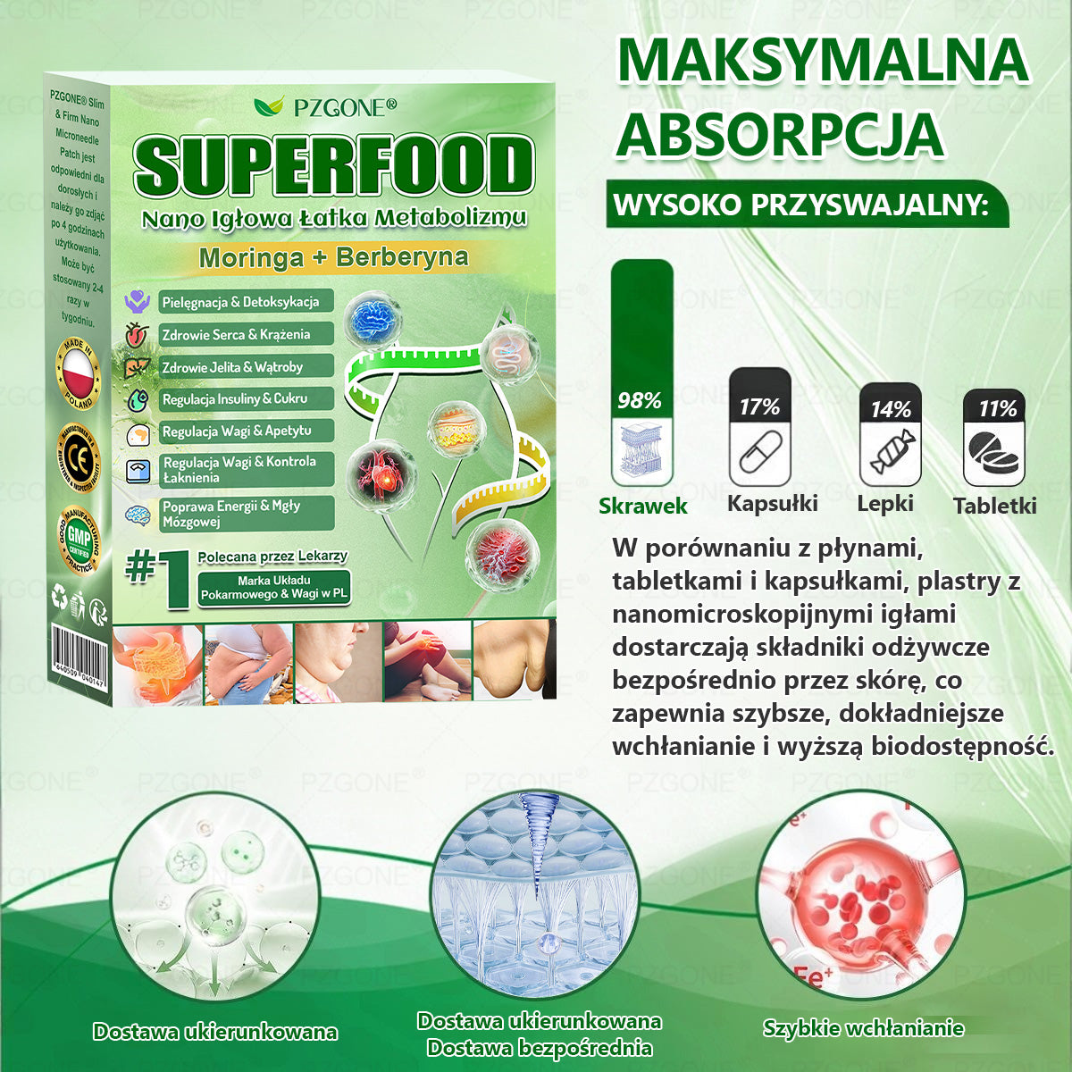 🔥𝐏𝐙𝐆𝐎𝐍𝐄® Superfood 𝑵𝒂𝒏𝒐 Mikronakłuwana Plaster🎁 Zostało tylko 10 pudełek! 🎁 Dajemy dodatkowe 40% zniżki! Dbaj o swoje zdrowie! Jeśli teraz przegapisz, w tym roku już nie będzie okazji!